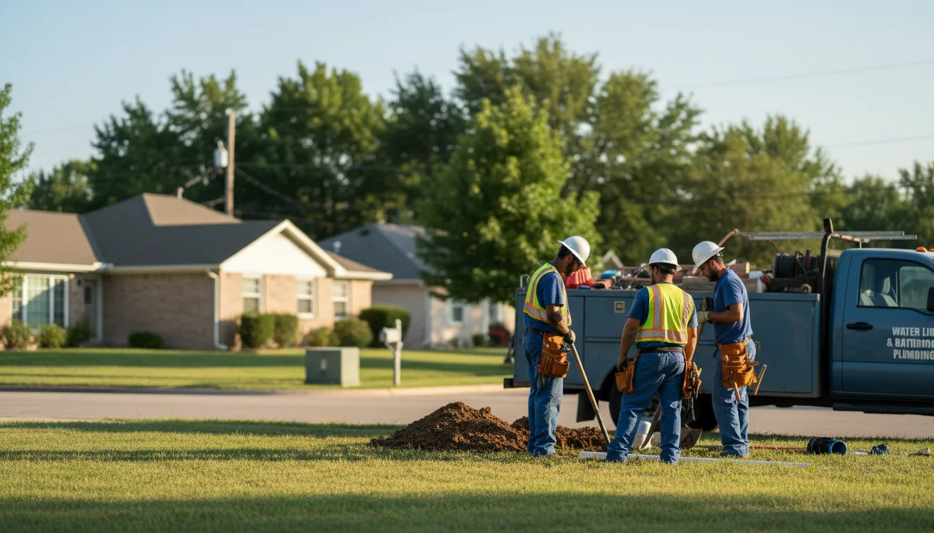 Residential water line and bathroom plumbing service in Mona, UT